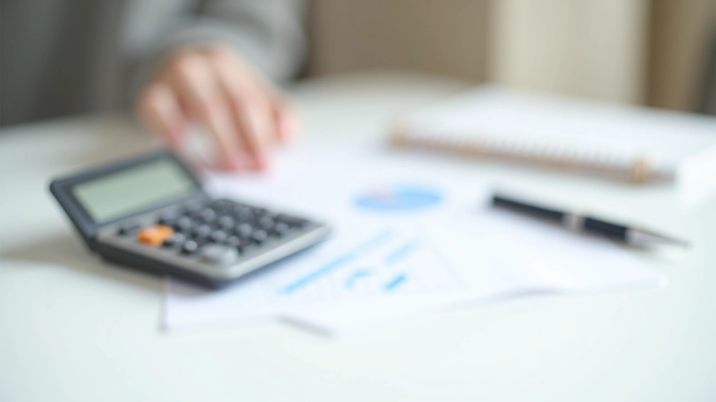 Kalkulačka s čísly, tužka a poznámky o rozpočtu na bílém stole